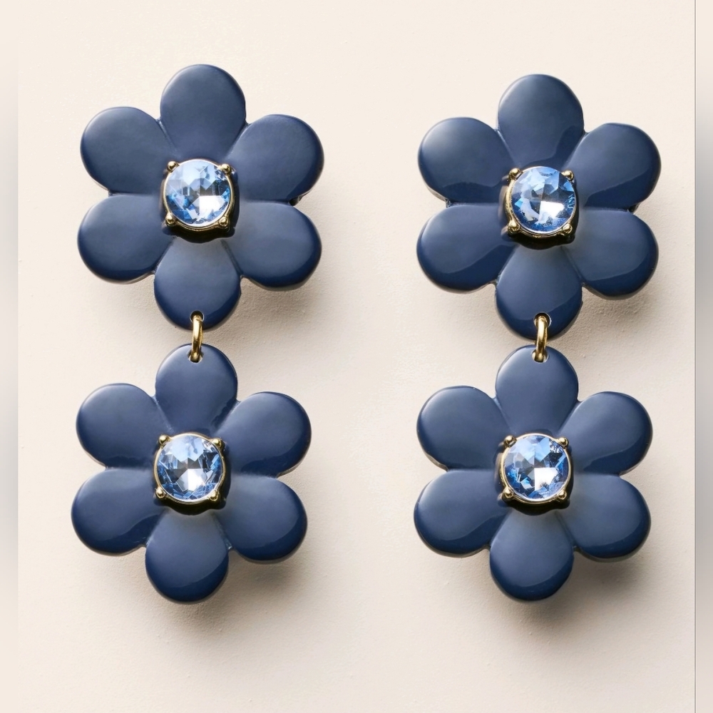 Kate Spade x Target Floral Linear Earrings - Blue